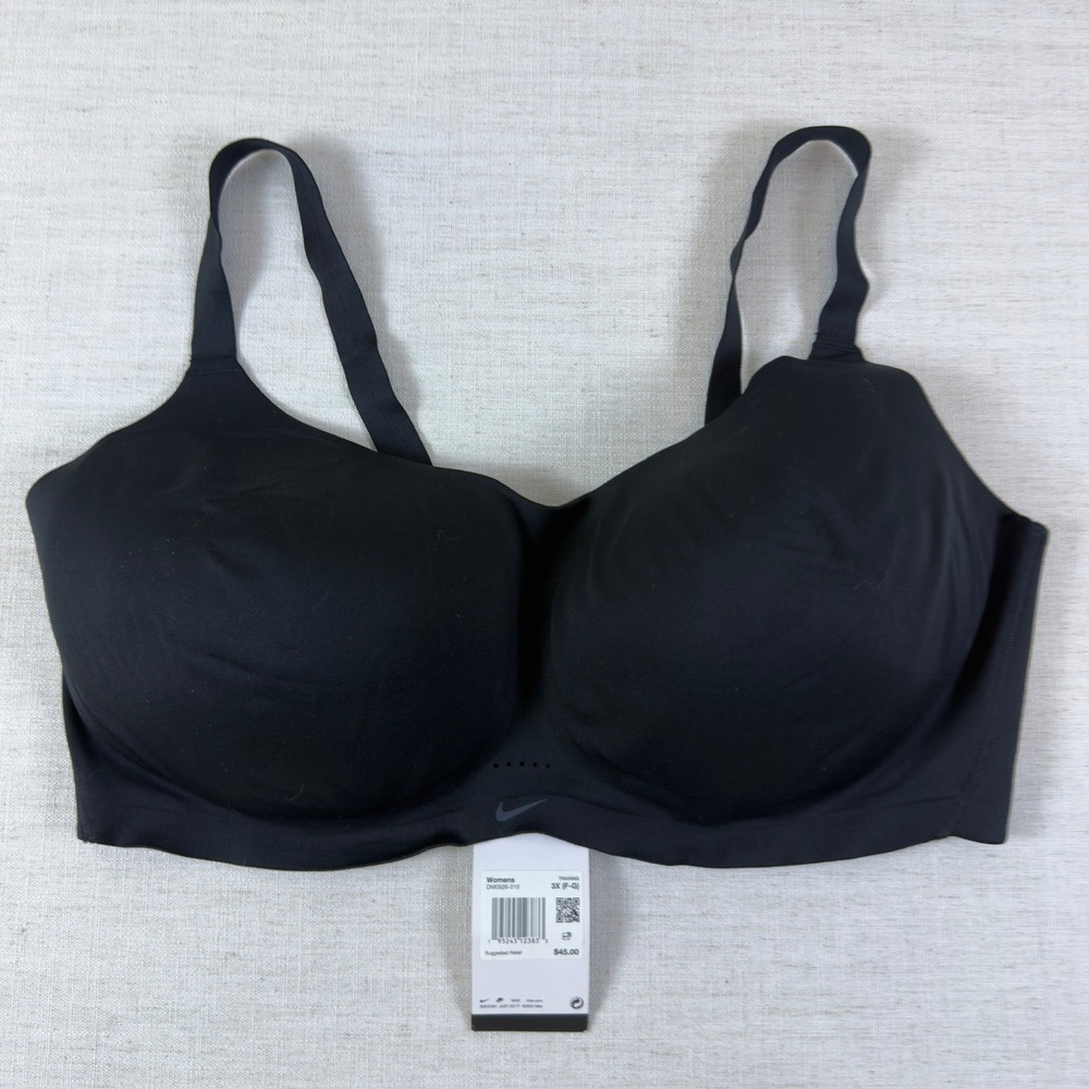 Nike Alate Bra Womens 3X F-G Black Sports Bra DM0528-010 Training Padded New